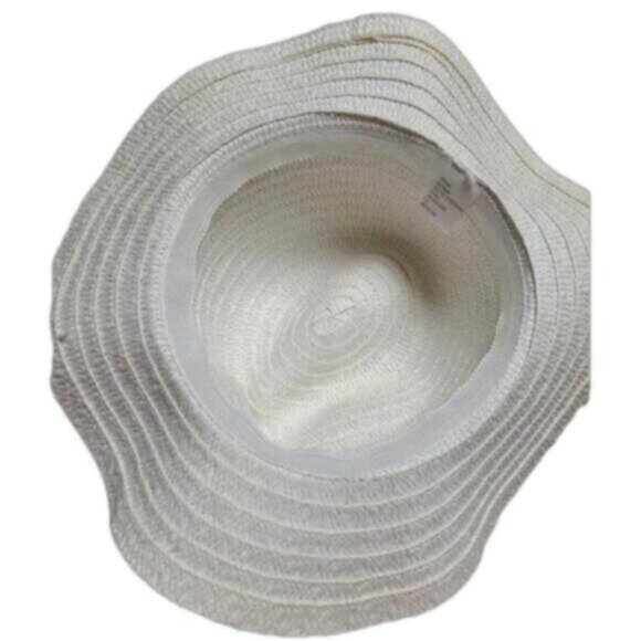 White Black Bow Beach Hat Wide Rim Sun Hat Vacation Holiday Straw Hat - Picture 7 of 7